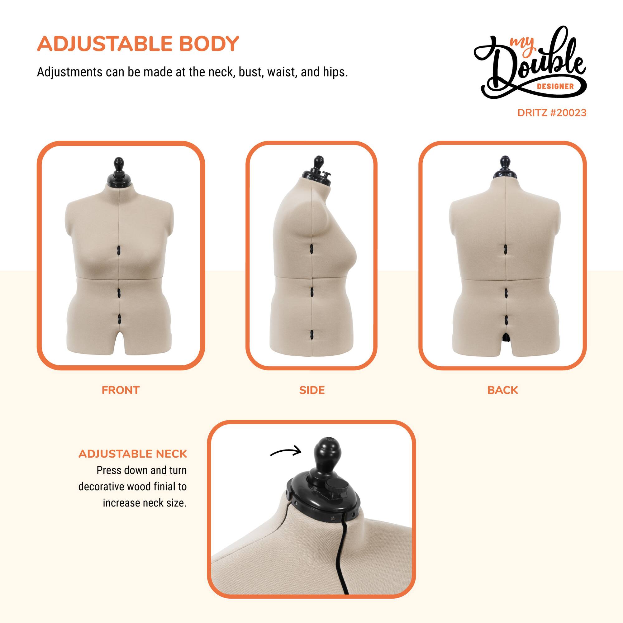 Dritz® My Double Designer Full Figure Dress Form with Adjustable Tri-Pod Stand